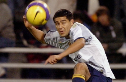 Foto Juan Roman Riquelme con segunda equipaci�n de Boca Juniors