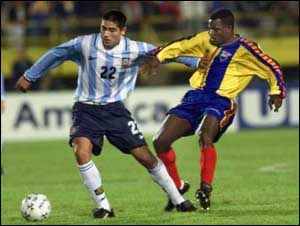 Foto Juan Roman Riquelme en partido Argentina Ecuador
