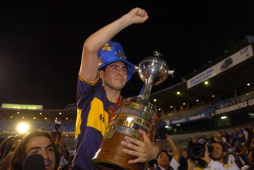 Riquelme celebrando Copa Libertadores 2007 Riquelme celebrando Copa Libertadores 2007
