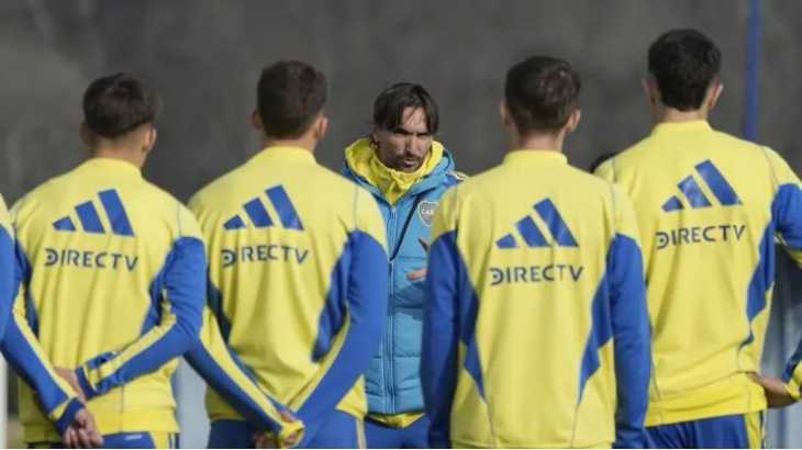 Alerta en Boca: Cristian Lema no pudo terminar la práctica por una molestia