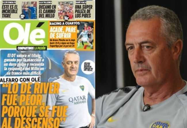 Alfaro vs. diario Olé por una frase sobre River
