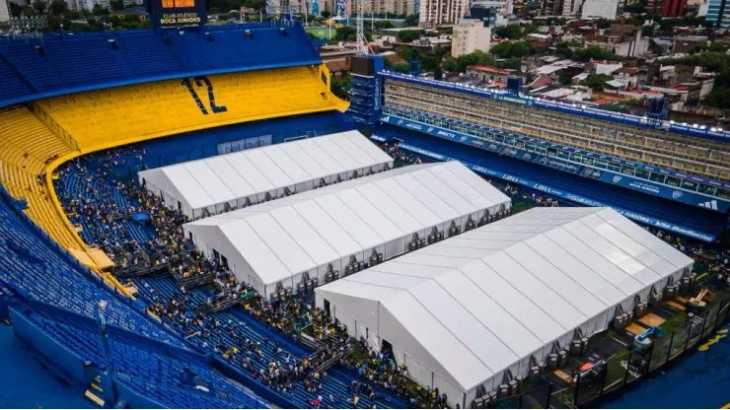 Así quedó el césped de La Bombonera tras las elecciones en Boca