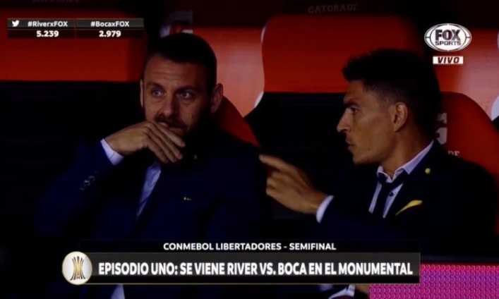 Así vivió Daniele De Rossi el River-Boca en el Monumental