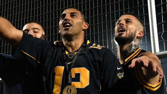 Benedetto se acordó de River en los festejos de la Supercopa