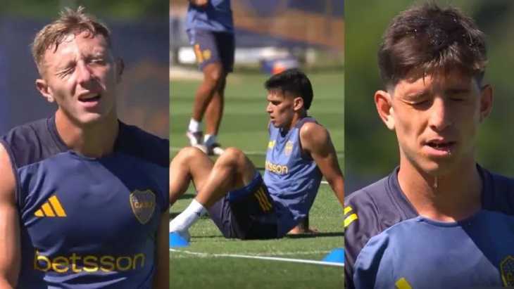 Boca y un exigente entrenamiento en plena ola de calor