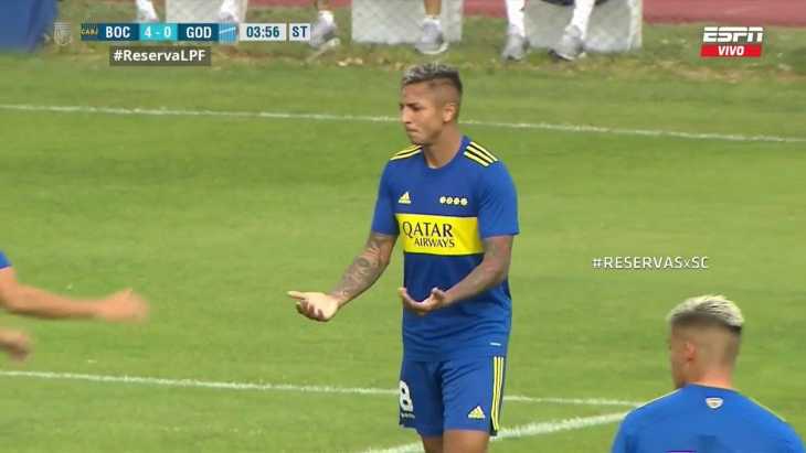 Con un gol de Almendra, la Reserva de Boca goleó a Godoy Cruz