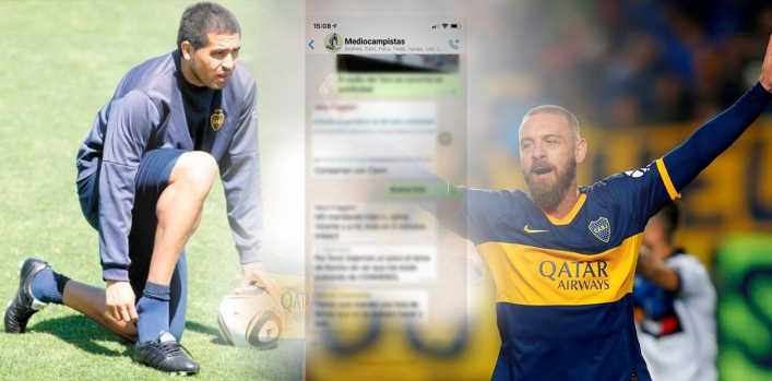 De Rossi: el grupo de WhatsApp con la foto de Riquelme