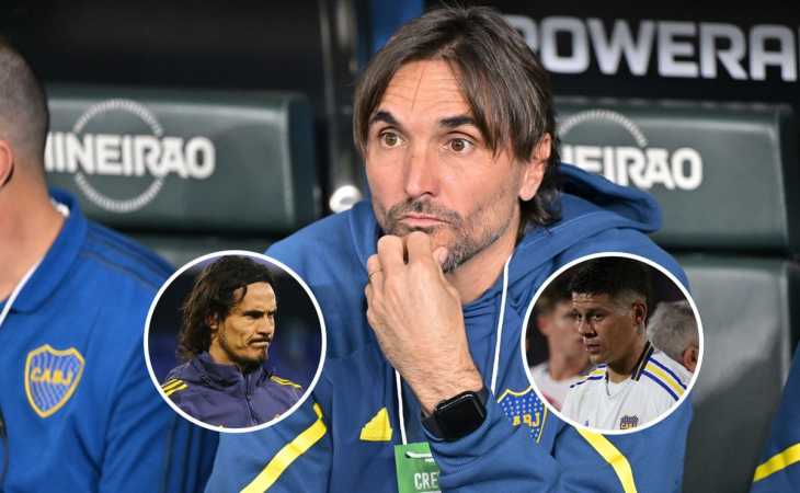 Diego Martínez reveló el cruce que tuvo con Cavani en una práctica: debió intervenir Marcos Rojo