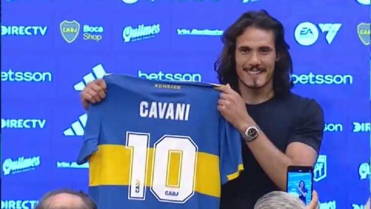 Edinson Cavani, en conferencia de prensa: Ojalá pueda regalarles muchas alegrías a los hinchas de Boca