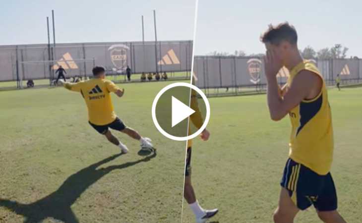 El golazo de Paredes en la práctica de Boca y la reacción viral de Ander Herrera: “Mamita qué…”