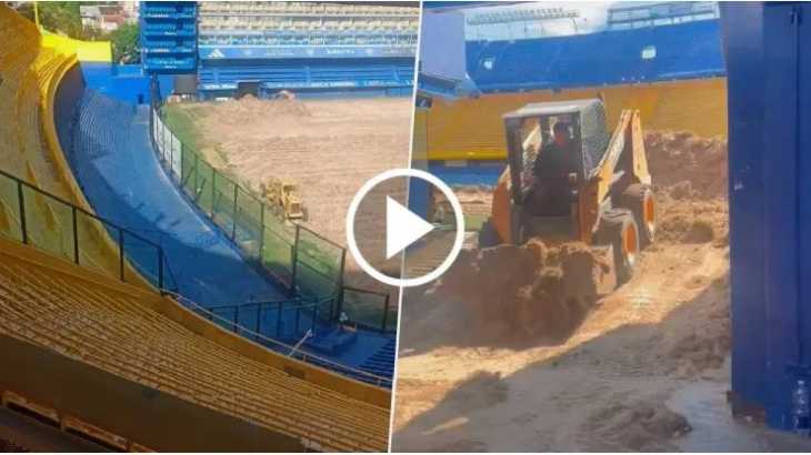 El impactante estado de La Bombonera por la resiembra del césped