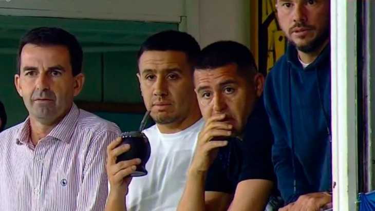 El inusual festejo de Riquelme en el gol de Morales que le dio la punta a Boca