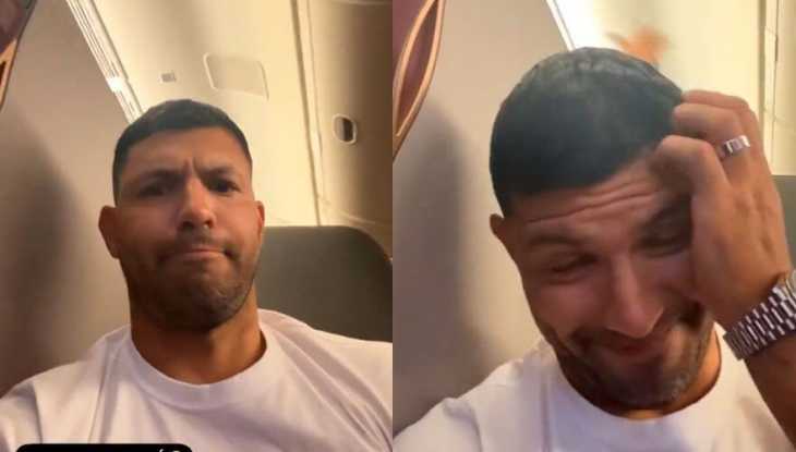 El Kun Agüero viajó rumbo a Qatar en un avión plagado de aficionados brasileños