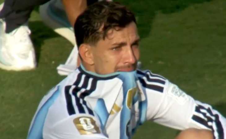 El llanto de Leandro Paredes tras la derrota de Argentina ante España