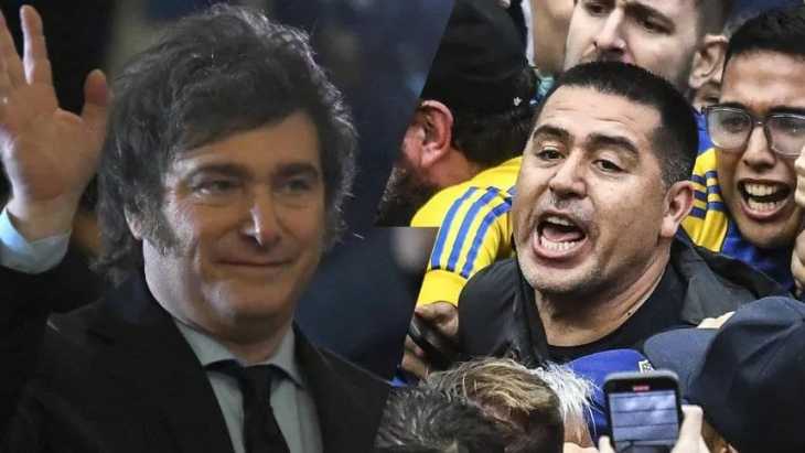 El picante posteo de Milei contra Riquelme tras la bandera en la Bombonera