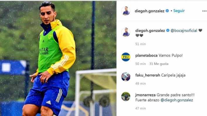 El primer posteo del Pulpo González como jugador de Boca