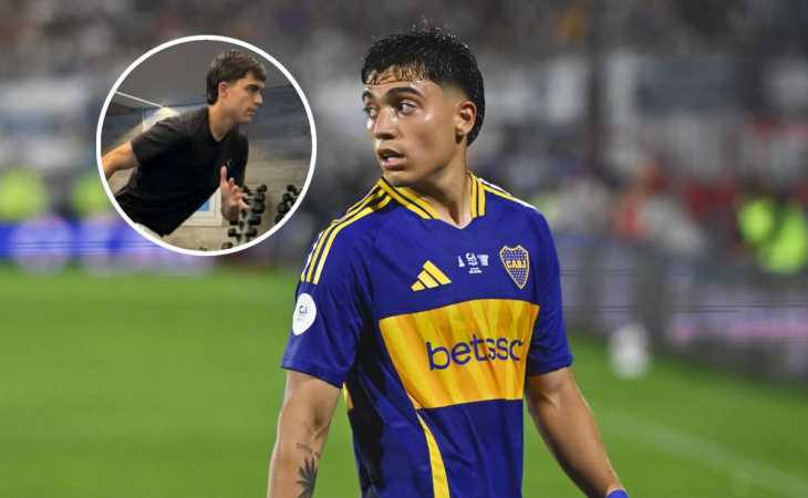 Exequiel Zeballos, apartado por Russo, se entrena por su cuenta tras el partido de Boca