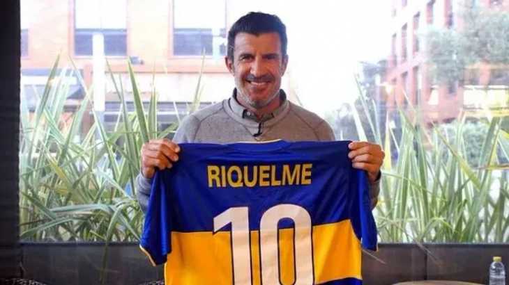 Figo habló tras entregar la camiseta de Riquelme en Japón 2000: se exhibirá en Argentina