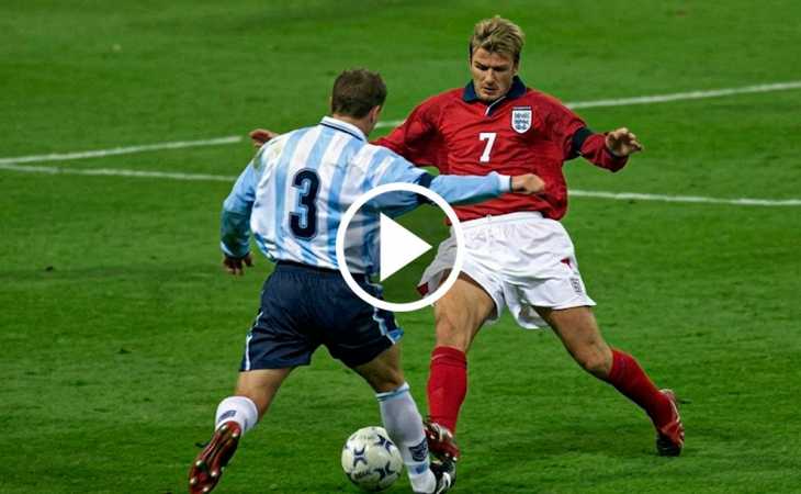 Joya de archivo: cuando Arruabarrena “atendió” a Beckham en un Argentina-Inglaterra