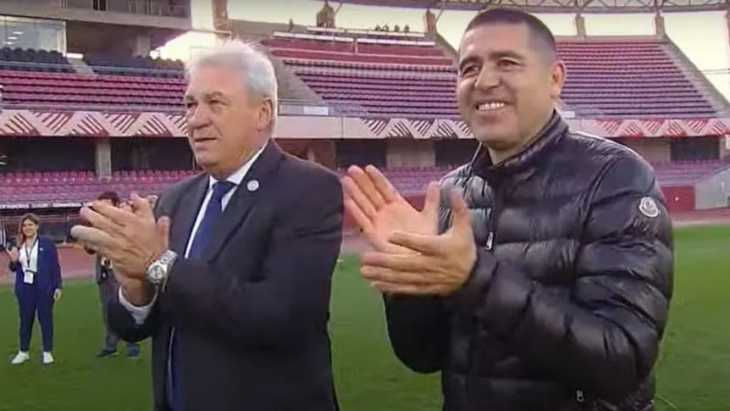 Juan Román Riquelme acompañó a Boca en la final de la Copa Libertadores Sub 20