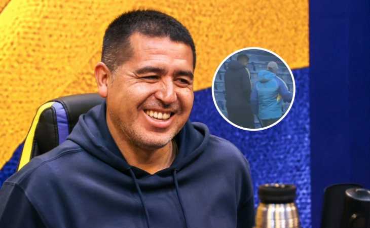 Juan Román Riquelme apareció en el campo de juego de La Bombonera a horas de Cruzeiro