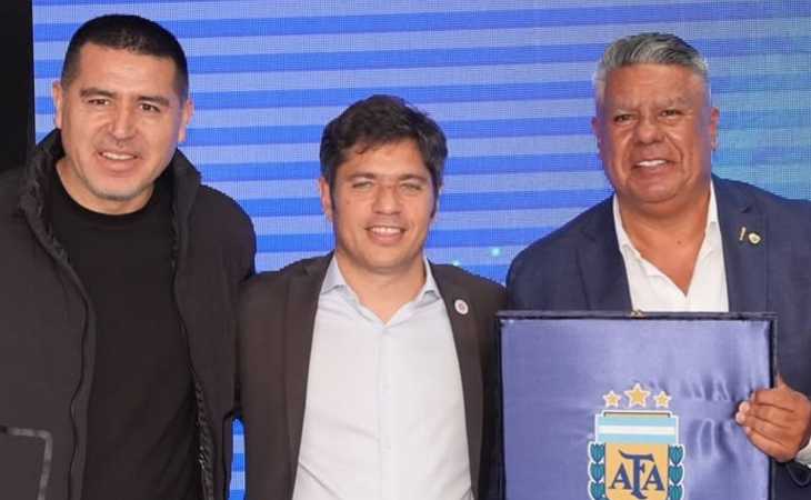 Juan Román Riquelme, junto al Chiqui Tapia y Axel Kicillof: el motivo