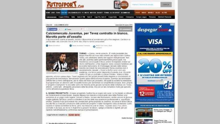 Juventus vs Boca: los italianos le ofrecen a Tevez un contrato en blanco para convencerlo