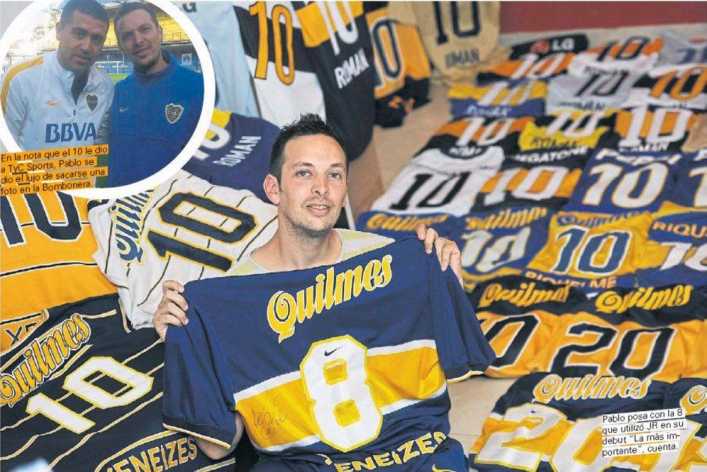 La cuarentena en medio impactante colección de camisetas de Boca y Riquelme