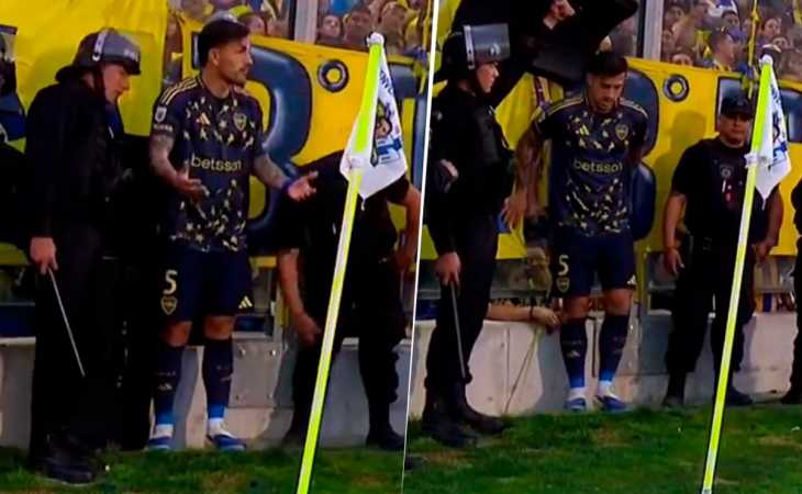 La imagen viral del Boca-Central: por qué dos hinchas le tocaron las piernas a Leandro Paredes