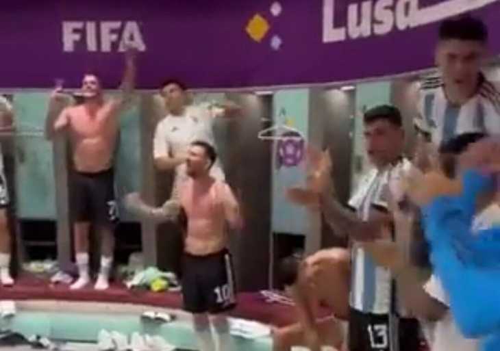La intimidad de los festejos en el vestuario de Argentina tras el triunfo ante Australia