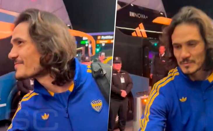 La reacción de Cavani cuando un hincha de Boca le preguntó si llamó a Cristiano Ronaldo