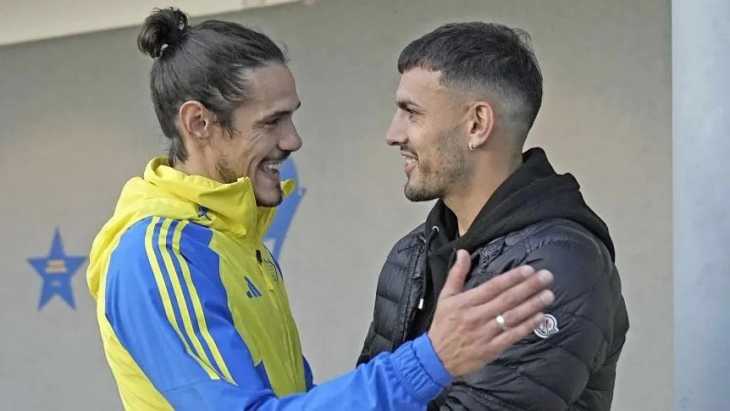 Leandro Paredes visitó Boca Predio y se reencontró con Edinson Cavani y Juan Román Riquelme