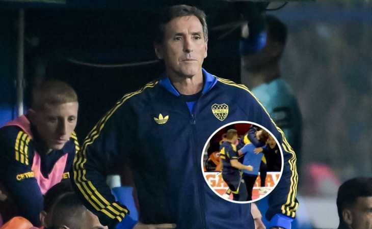 Los apasionados festejos de Claudio Úbeda durante el triunfo de Boca ante Instituto