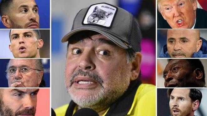 Los dardos de Maradona a Beckham, Trump, los homosexuales, la Iglesia...