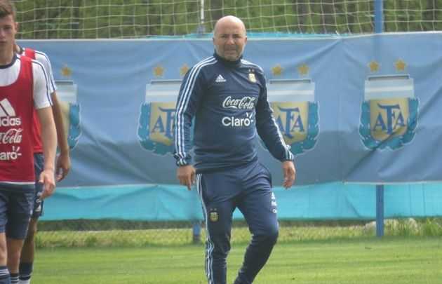 Los once que paró Sampaoli en la última práctica en Ezeiza