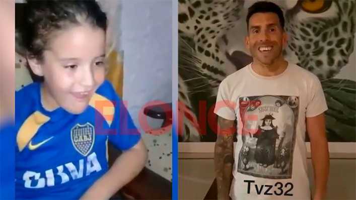 Luciana recibió un saludo especial de Tévez tras ser operada por un tumor