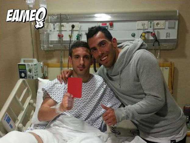 Humor: Tevez visitó a Ham y habló con su médico