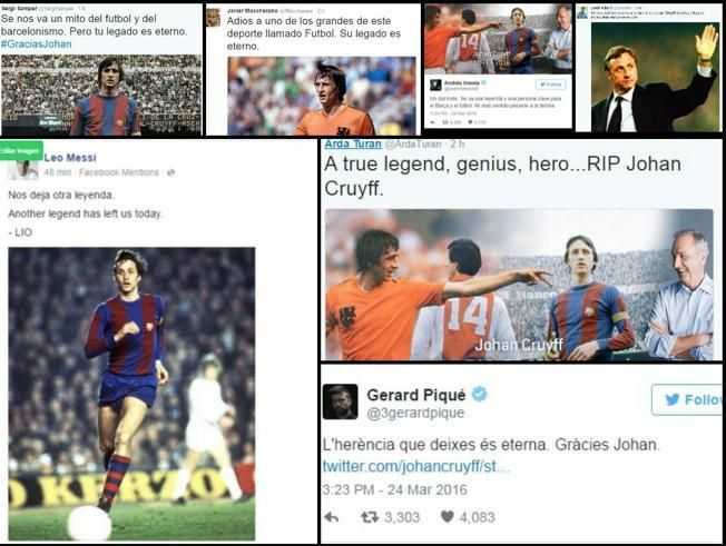 Messi despide a Cruyff: “Nos deja otra leyenda”