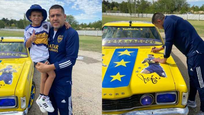 Mirá el auto bostero que autografió Riquelme
