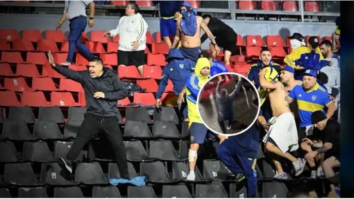 No se vio: La agresión que estuvo a punto de recibir Riquelme en el cruce entre los hinchas de Boca y la policía