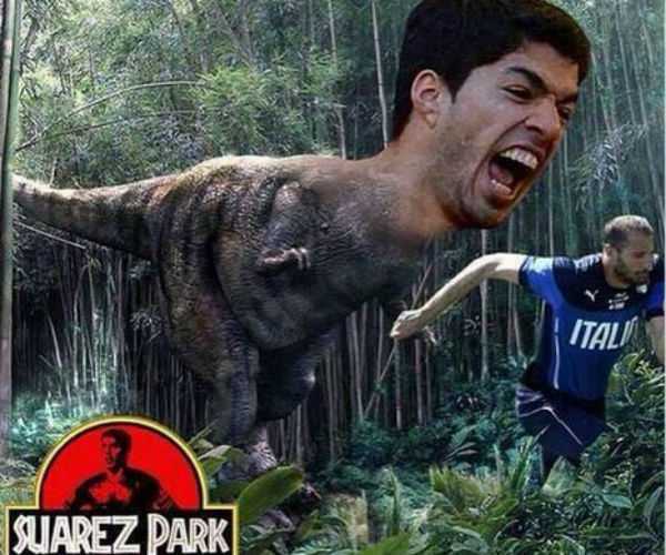 El otro duelo de Berlín ya tiene memes: Suárez vs. Chiellini, un año después de la mordida