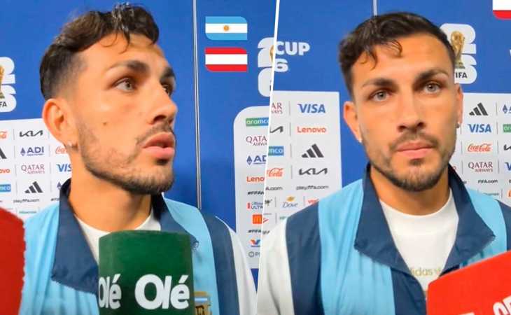 Paredes le agradeció a Scaloni y su staff por ayudarlo en un momento de “incertidumbre”