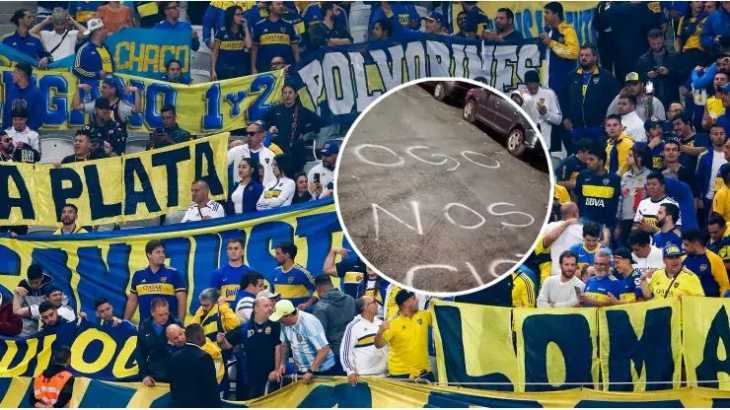 Pintadas amenazantes desde Palmeiras contra los hinchas de Boca