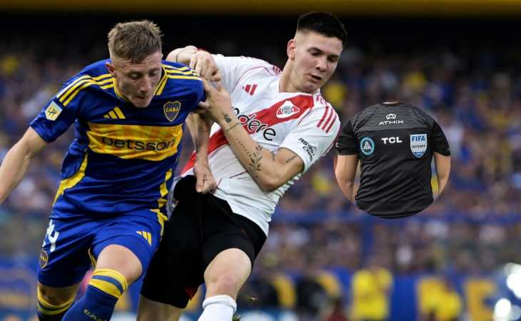 Quién será el árbitro en  el Superclásico entre Boca y a River por el Apertura 2025 y cómo le fue a cada equipo con él