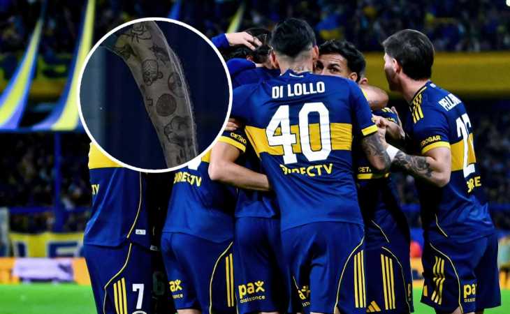 ¿Recuerdos de la infancia? El jugador de Boca que lleva tatuados dibujos animados en su brazo