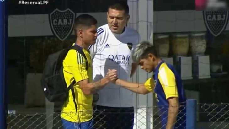 Riquelme, Ameal y su charla con los referentes del plantel de Boca