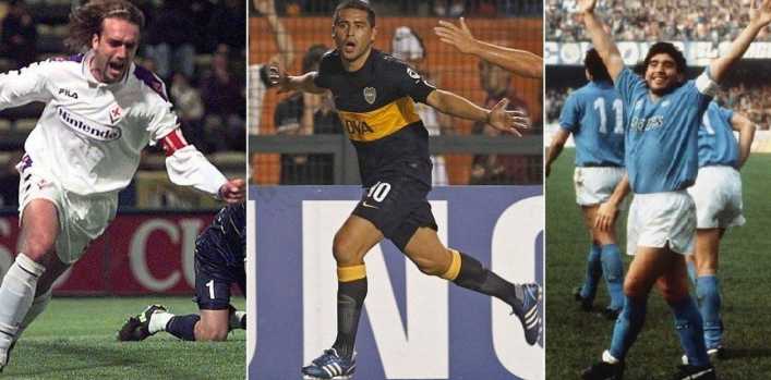 Riquelme, Maradona y Batistuta, entre los más atractivos