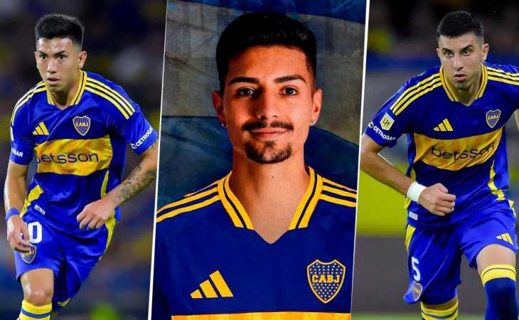 Riquelme presentó a Alan Velasco, Rodrigo Battaglia y Williams Alarcón como refuerzos de Boca