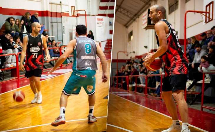 Rodrigo Palacio sigue ligado al deporte: reapareció en el básquet de Tres Arroyos