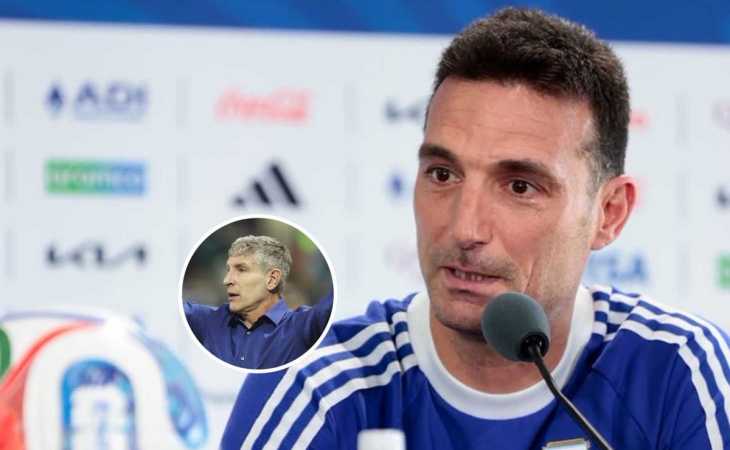 Scaloni se emocionó al ver a Martín Palermo en la conferencia: “Gracias por estar acá”